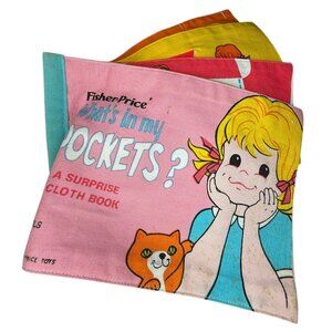 Fisher-Price 1977 Whats In My Pockets? A Surprise Cloth Book For Girls Ages 2-6